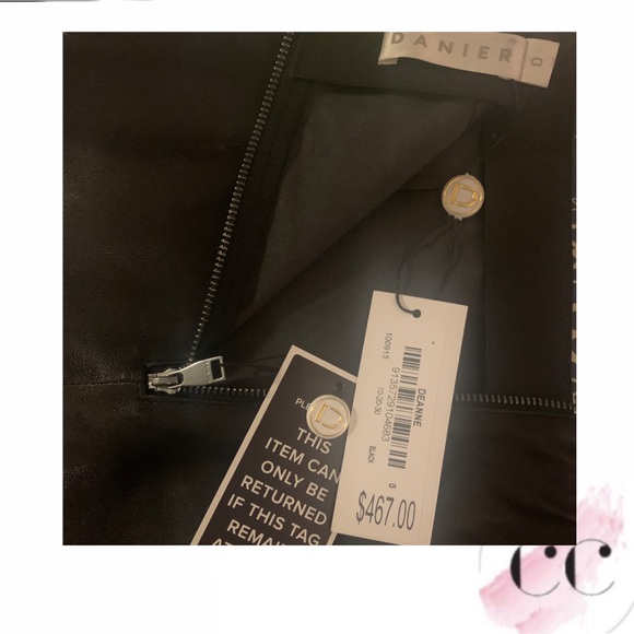 NWT Danier Deanne Stretch Leather Skirt, Black - Picture 8 of 10